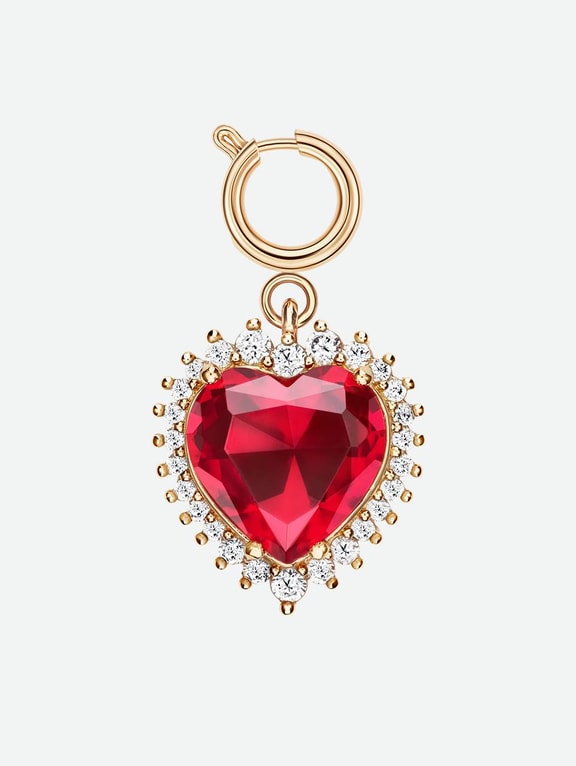 CHARM GOLD SCARLET HEART