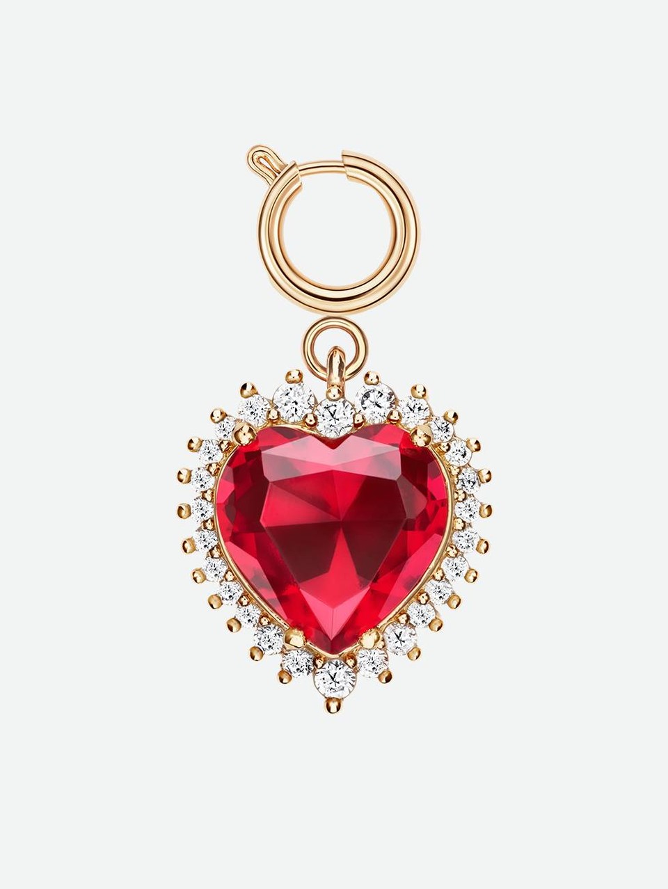 CHARM GOLD SCARLET HEART